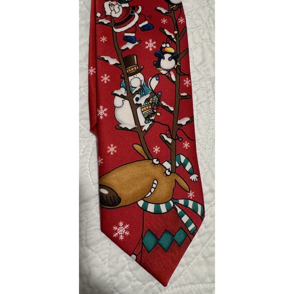 Hallmark Christmas Reindeer, Santa, Penguin Novelty Tie‎